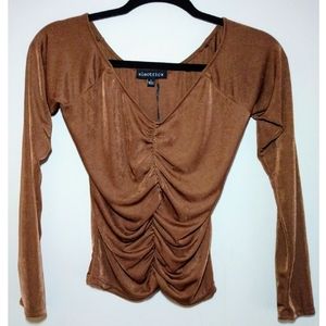 Electrifying Ruched Long Sleeve Top